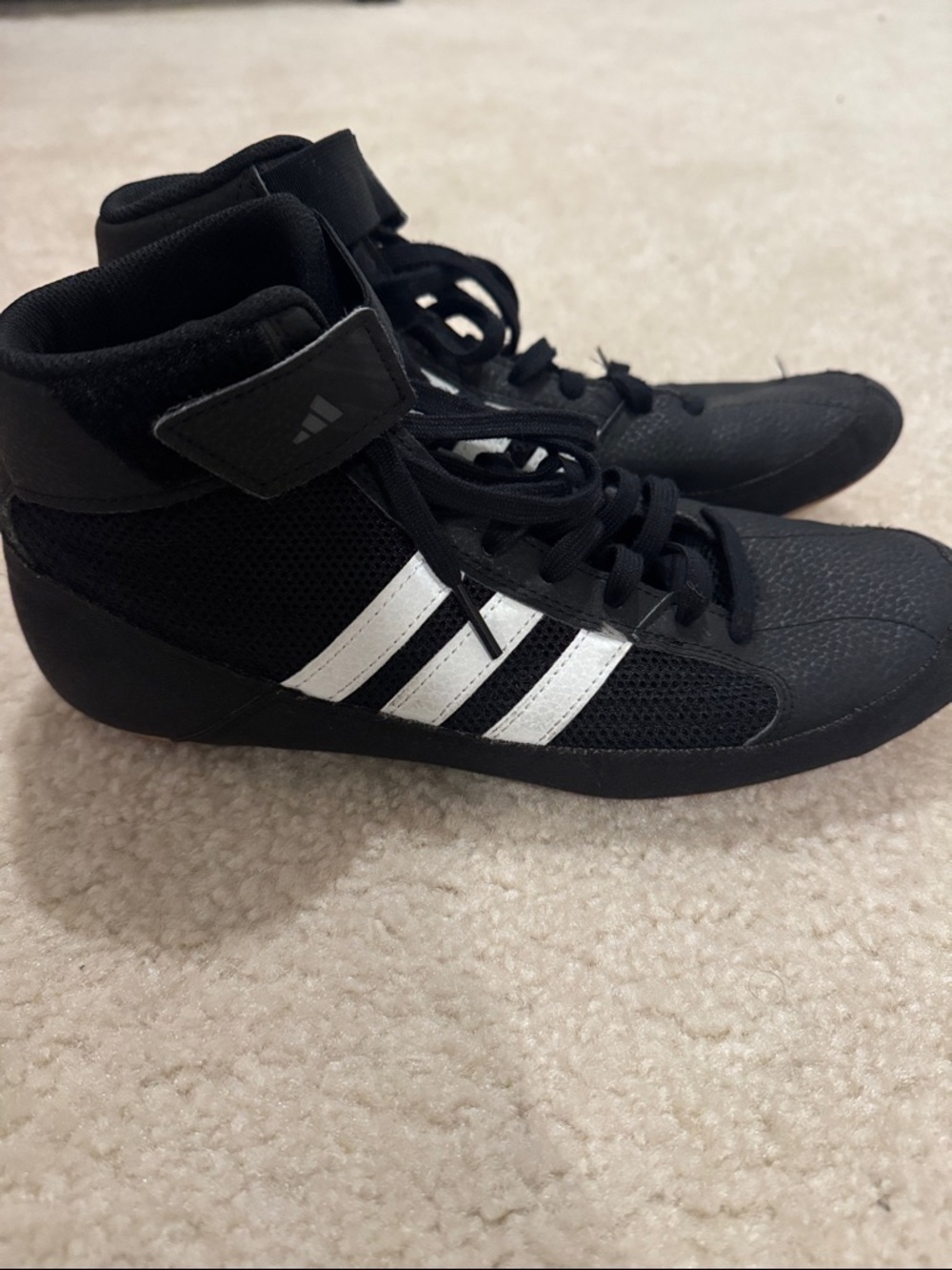 adidas HVC2 Black and White High-Top Athletic Shoes